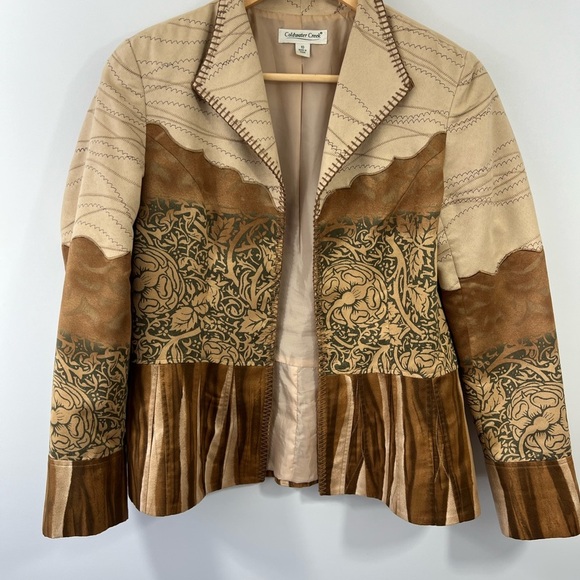 Coldwater Creek Jackets & Blazers - Coldwater Creek Women's Tan and Brown Jacket